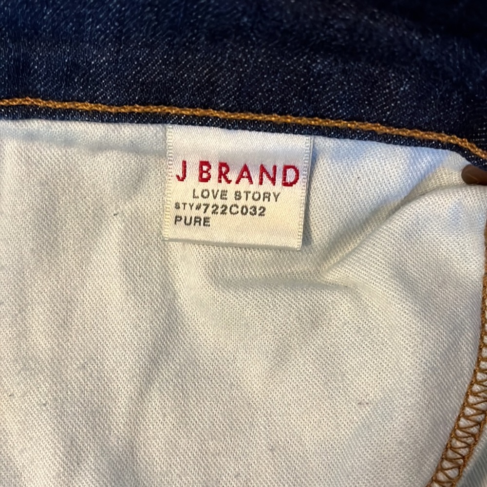 J Brand Love Story Pure Flare Denim Jeans Dark Wash Low Rise Flare Size 28 - Picture 4 of 7